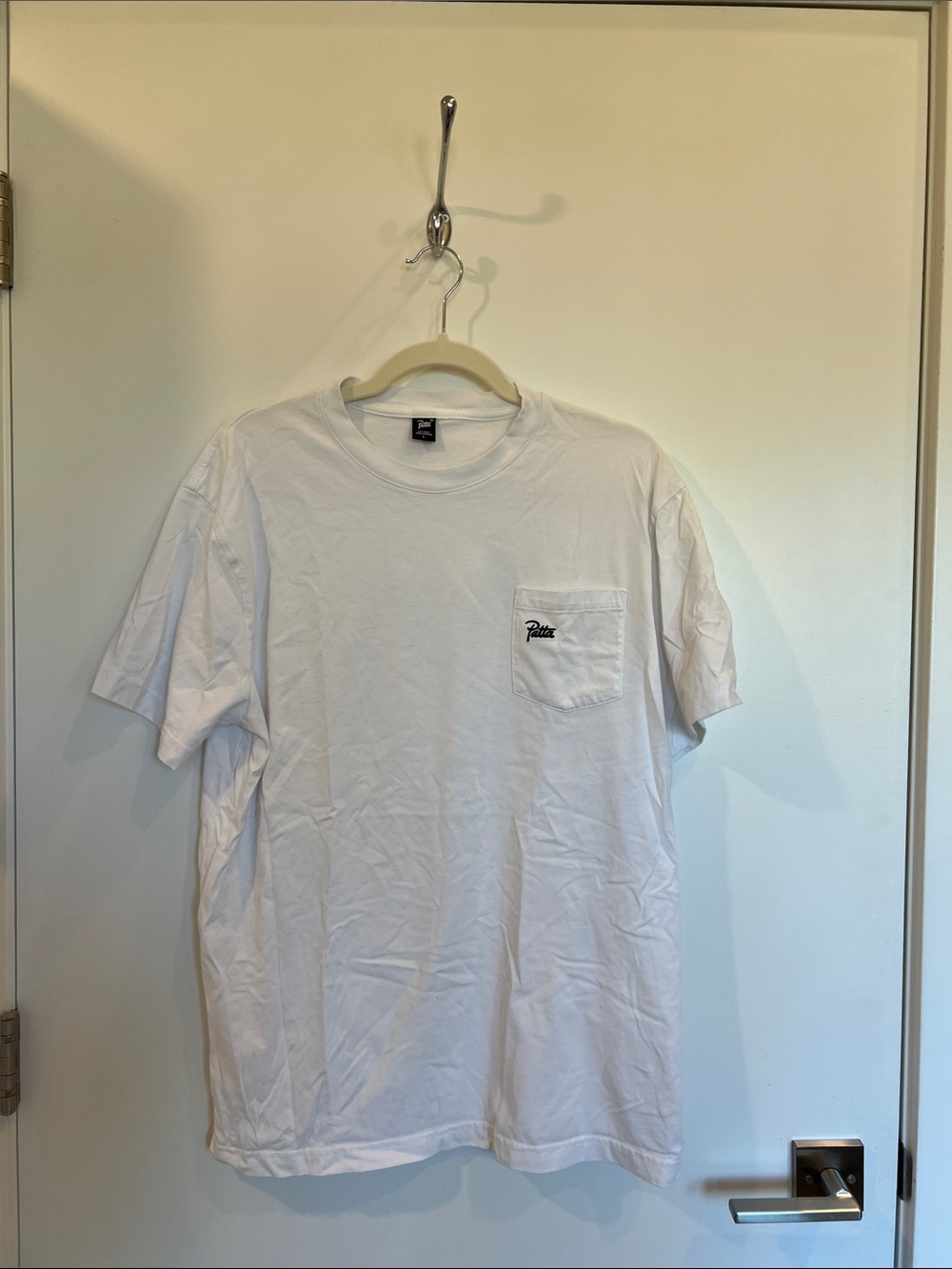 Patta White Pocket Tee with Script Logo